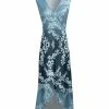 Lily | Blue & Navy Ombré Floral Surplice Sleeveless Tulip-Hem Maxi Dress - Women