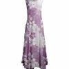 Lily | Lavender & White Floral Sleeveless Handkerchief Maxi Dress - Plus
