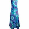 Lily | Turquoise & Purple Floral Sleeveless Handkerchief Dress - Plus