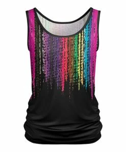 Lily | Black & Fuchsia Abstract Ruched Sleeveless Tunic - Plus
