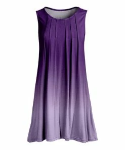 Lily | Purple & Lavender Ombré Pleated Sleeveless Tunic - Plus