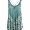 Lily | Turquoise & White Floral Sleeveless Tunic - Women