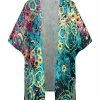 Lily | Turquoise & Yellow Abstract Circles Kimono - Women
