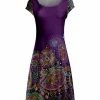 Lily | Purple & Orange Cap-Sleeve Dress - Women & Plus