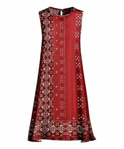 Lily | Red & Black Abstract Sleeveless Shift Dress - Women & Plus