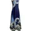 Lily | Navy & Cream Wave Handkerchief Maxi Dress - Women & Plus