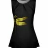 Lily | Black & Yellow Dragonfly Ruched-Neck Tank - Women