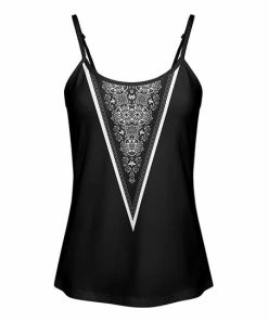 Lily | Black & White Floral Camisole - Plus