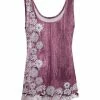 Lily | Mauve & White Floral Scoop Neck Tank - Women