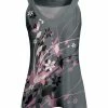 Lily | Gray & Pink Floral Yoke Tank - Plus