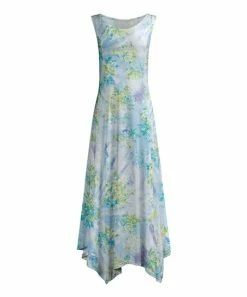 Lily | Turquoise & Lavender Tie-Dye Handkerchief Maxi Dress - Plus