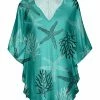 Lily | Teal & Black Starfish V-Neck Dolman Tunic - Women