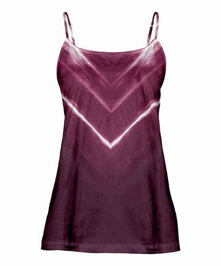 Lily | Mauve & White Abstract Flared Camisole - Women 1 Lily | Mauve & White Abstract Flared Camisole - Women