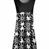 Lily | Black & White Floral Sleeveless Empire-Waist Tunic - Women