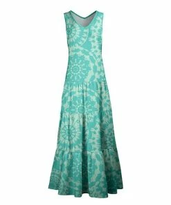 Lily | Turquoise & Mint Medallion Sleeveless Maxi Dress - Women