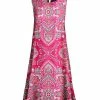 Lily | Pink & Mint Arabesque Sleeveless A-Line Dress - Women & Plus