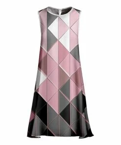 Lily | Rose & Gray Diamond Sleeveless A-Line Dress - Women & Plus
