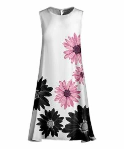 Lily | Pink & Black Daisy Sleeveless Shift Dress - Women & Plus
