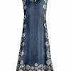 Lily | Blue & White Floral-Trim Sleeveless Shift Dress - Women & Plus