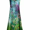 Lily | Green & Purple Floral Sleeveless Shift Dress - Plus
