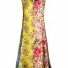 Lily | Pink & Yellow Floral Color-Block Sleeveless A-Line Dress - Women