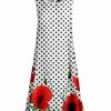 Lily | White & Red Poppy Polka Dot Sleeveless Shift Dress - Women & Plus