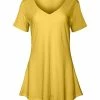 Lily | Yellow Short-Sleeve V-Neck Tunic - Women