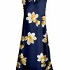 Lily | Navy & Yellow Floral Sleeveless A-Line Dress - Plus