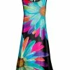 Lily | Black Neon Daisy Sleeveless A-Line Dress - Women & Plus