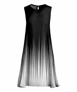 Lily | Black & White Ombré Sleeveless A-Line Dress - Women & Plus