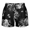 Lily | Black & Gray Floral Drawstring Shorts - Women