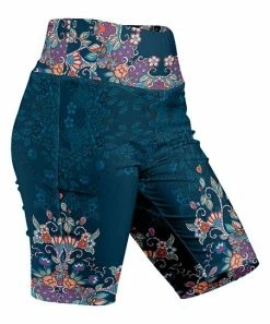 Lily | Teal & Purple Abstract Bike Shorts - Plus