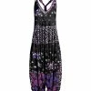 Lily | Black & Purple Floral Racerback Harem Jumpsuit - Women