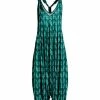 Lily | Teal & Aqua Stripe Brushstrokes Racerback Harem Jumpsuit - Women
