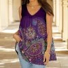 Lily | Purple Paisley V-Neck Swing Tank - Women