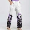 Lily | Lavender & Black Floral Pocket Palazzo Pants - Women