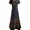Lily | Black & Yellow Floral Handkerchief Maxi Dress - Women & Plus