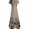 Lily | Beige & Purple Floral Handkerchief Maxi Dress - Women & Plus