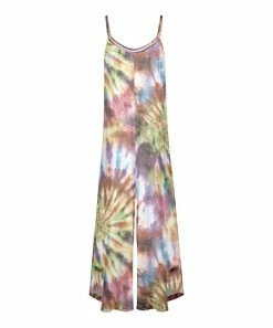 Lily | Yellow & Pink Tie-Dye Sleeveless Wide-Leg Jumpsuit - Women