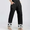 Lily | Black & White Daisy Pocket Palazzo Pants - Plus