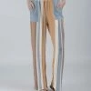 Lily | Beige & Gray Stripe Pocket Palazzo Pants - Women