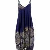 Lily | Navy & Beige Paisley Sleeveless Harem Jumpsuit - Women