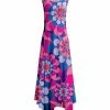 Lily | Purple & Pink Geo-Floral Handkerchief Maxi Dress - Women