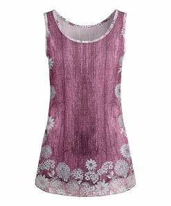 Lily | Pink & White Floral Scoop Neck Tank - Women