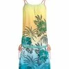 Lily | Teal & Coral Floral Drawstring Sleeveless Tunic - Women