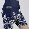 Lily | Navy & White Floral Pocket Bike Shorts - Women
