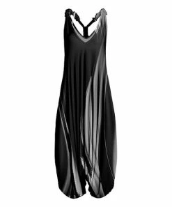 Lily | Black & Gray Abstract Racerback Harem Jumpsuit - Women