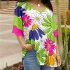 Lily | Green Multicolor Floral V-Neck Tiered-Sleeve Tunic - Plus