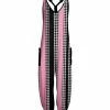 Lily | Black & Pink Stripe Houndstooth Racerback Pocket Jumpsuit - Plus