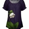 Lily | Navy & White Floral Ruffle Short-Sleeve Tunic - Women